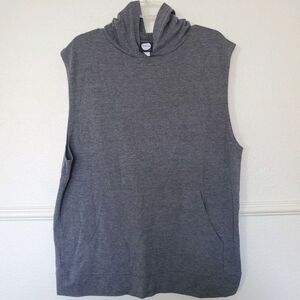 JC Distro USA-made Mens Active Lightweight Soft Fabric Sleeveless Hoodie Gray XL